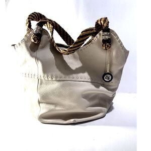 The Sack  genuine leather shoulder Bag neutral beige boho Slouch large tote